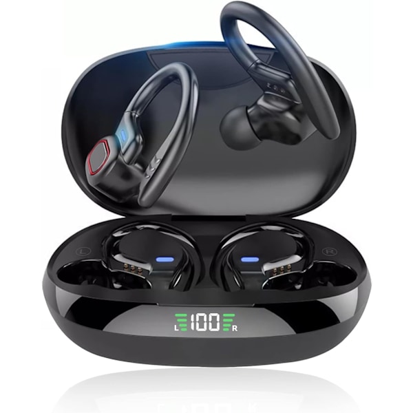 Sport Langattomat Bluetooth-kuulokkeet, Langattomat Kuulokkeet Mikrofonilla Bluetooth, Hi-Fi Stereo Bluetooth -kuulokkeet Bluetooth-kuulokkeet urheiluun, työhön mörk