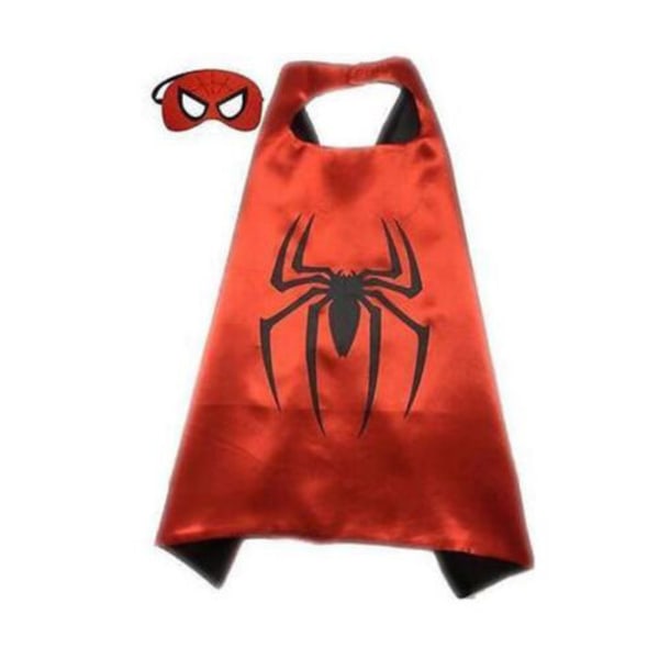 Superhelt Cosplay Kapper + Øyemaske for Barn Halloween Kostyme Rød Spiderman Red spider man Cloak + eye mask