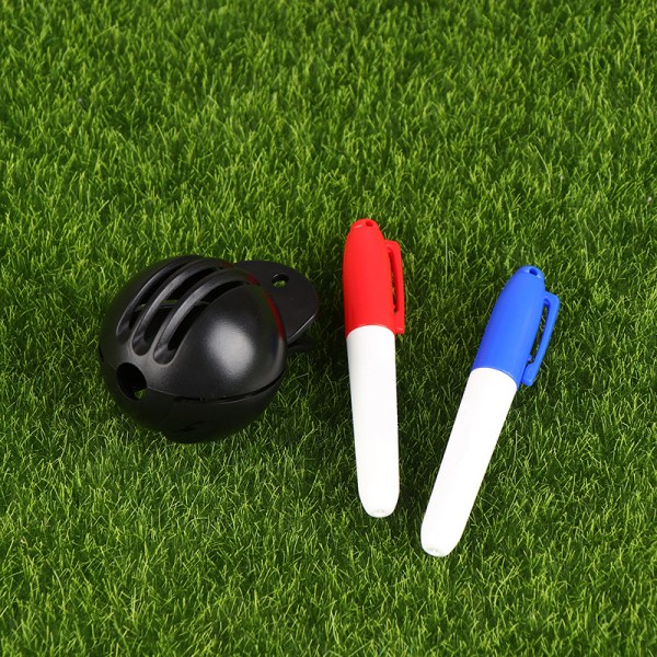1Sett Dubbelsidig Golf Ball Line Liner Marker Med 2 Markeringspennor