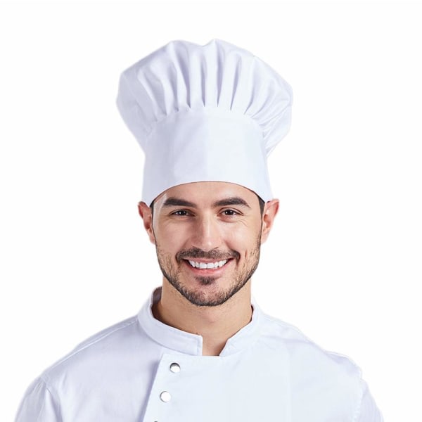 Unisex høy elastisk kokkhatt Matlaging Carting Bakverk Restaurant Baker Suit Cap