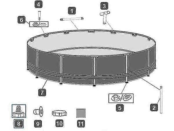 Ny Bestway P6H1419 SIMNINGSKOPPLING Pooltillbehör Reservdelar 32 mm-FF-