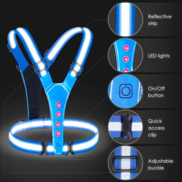 Led refleksvest, høy synlighet led refleksvest