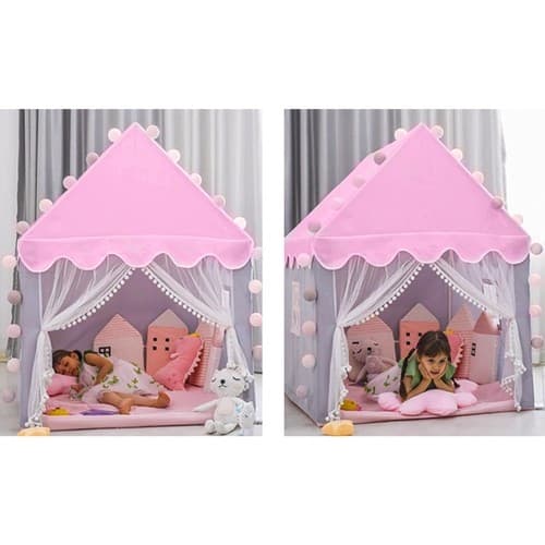 Lekehus for barn / Barnetelt med LED - 130cm Rosa pink