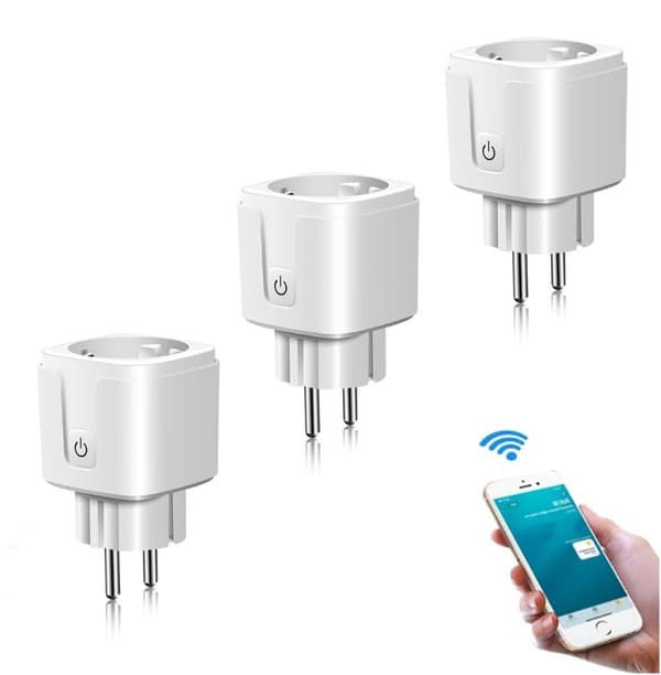 Smartplugg 16A med timer energisparing kompatibel med Alexa Google Home 1-pakning 1PC