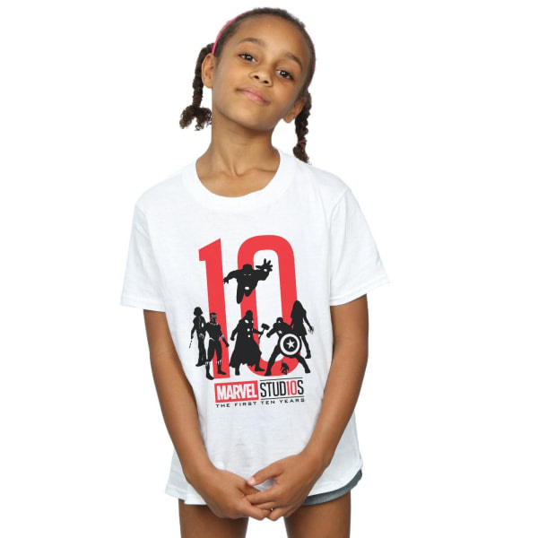 Marvel Studios Girls The First Ten Years Bomuld T-shirt 9-11 Ye White 9-11 Years
