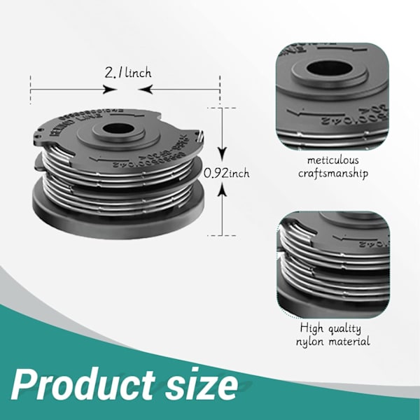 4 stk linjespoler til Bosch græstrimmerruller, nylon erstatningsspole til Bosch F016800351 ART 24,27,30 og ART 30-36 LI (6,1mx Ø1,65mm)