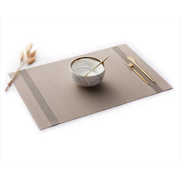Lyxiga eleganta bordstabletter, bordstabletter Set med 6 halkfria tvättbara bordsunderlägg för hem/matsal dekoration (kaffe)