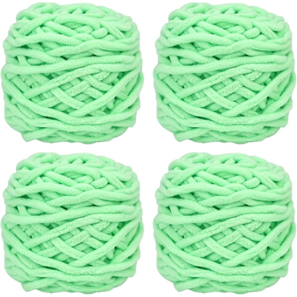 Broderigarn 4xBroderigarn til Hækling, Blødt Chunky Garn til Garnprojekter-X44- Aquatic green