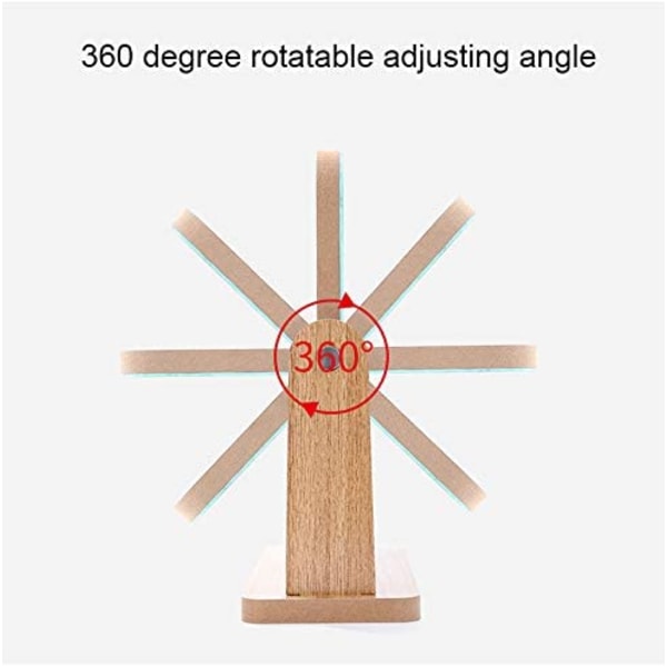 360 graders roterende bordsminkespeil med stativ i klart tre