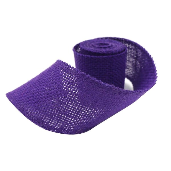2m Rustikk Naturlig Jute Hessian Burlap Ribbon Roll Sy Emballasje DIY Crafts Jikaix Purple