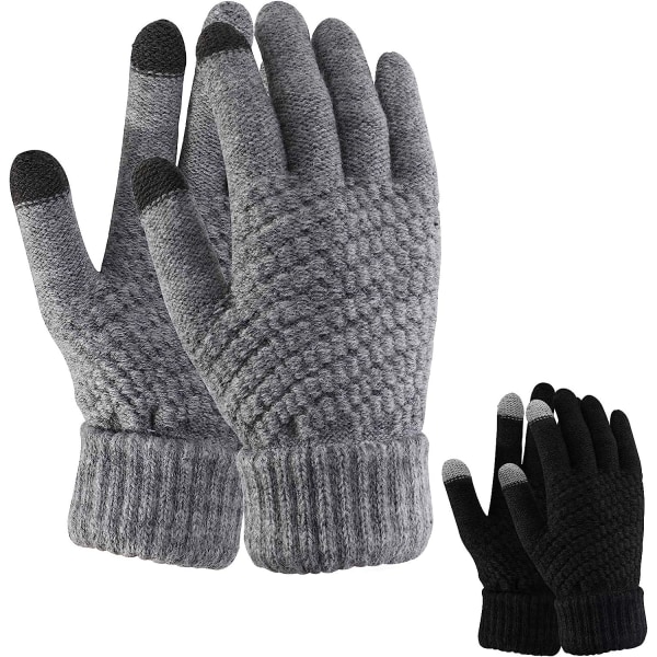 2 par kvinder vinter strikkede handsker, par varme handsker, touch