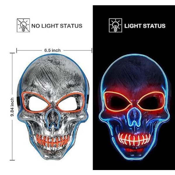 Halloween-skräckspöke Skelettglödmask Style 1