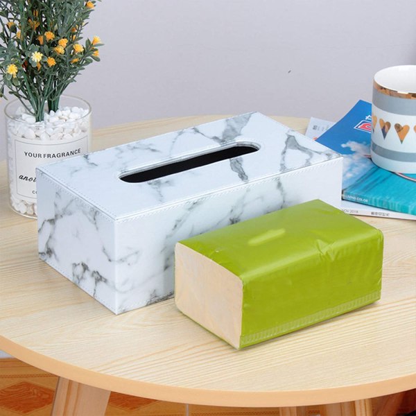 Tissue Box-hållare, Tissue Box Cover rektangulärt läder