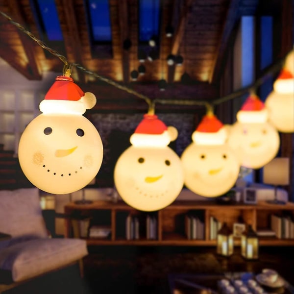 Christmas Fairy Lights, vanntett Christmas Snowman 20 lysdioder