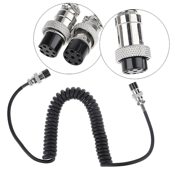 70 cm flygledningsmikrofonkabel til Kenwood-transceivere MC-60 sort slidstærk