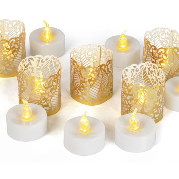 12 Pack elektroninen LED ontto paperi Tealight kynttilä kynttilä