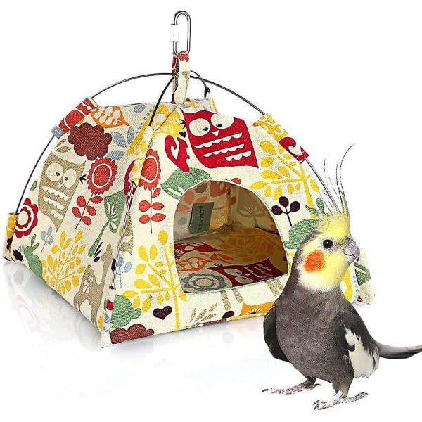 Papegøyehengekøye Fugleredet hengende telt Varmt trekantet kjæledyrhule Ha