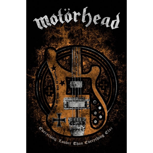 Motorhead Lemmy's Bass Polyester plakat 106cm x 70cm Svart/Brun Svart/Brun/Hvit 106cm x 70cm