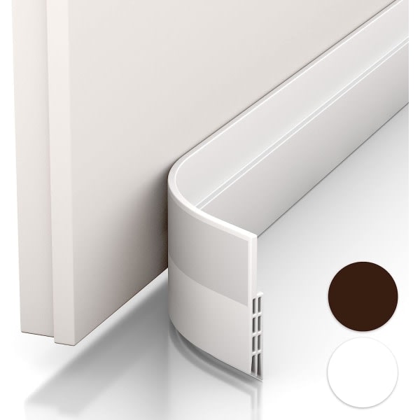 Dörrbotten og dörrtätning mot drag - NY isolerende dörrbotten (snabb å installere), idealisk for isolering mot kyla, buller og fukt (1 x vit)