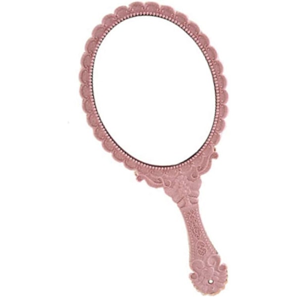 Vintage Håndspejl - Oval Blommig Makeup Spejl Håndspejle