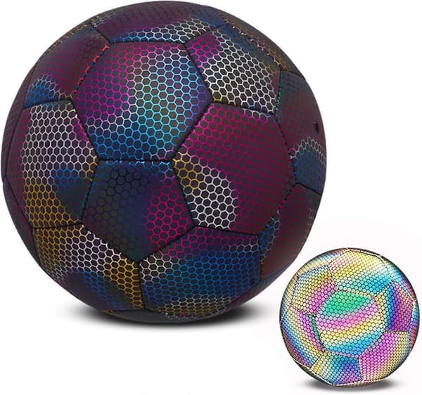 Selvlysende fodbold størrelse 4 & 5, lysende bold til natspil og træning Multicolor Black-FF- Multicolor Black 5