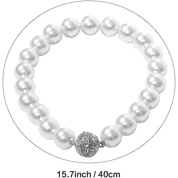 2-pak hvide perler magnetiske gardiner, enkle og elektriske