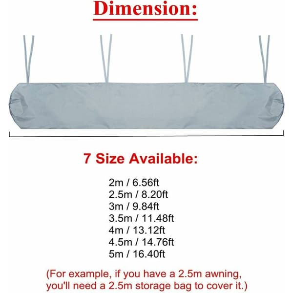 Vanntett markisebeskyttelse for vinteroppbevaring (5,0 m)-XS5-