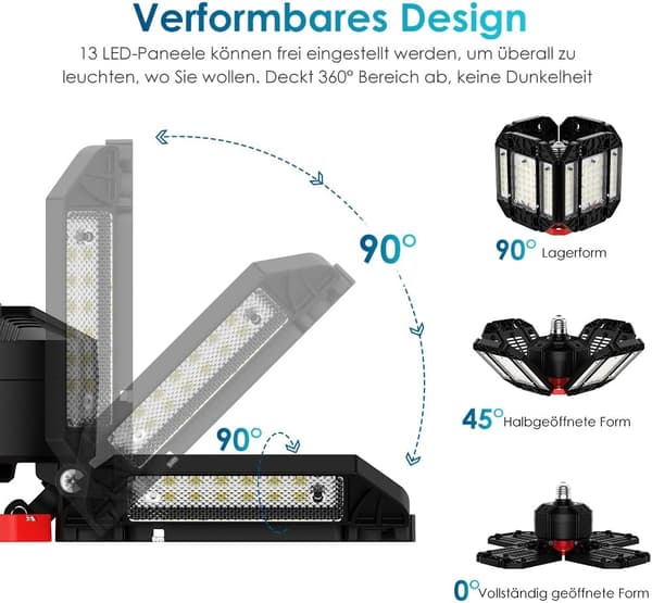 200W LED-verkstedlampe Garasjebelysning 1 stk - 20000LM 6500K-FF-
