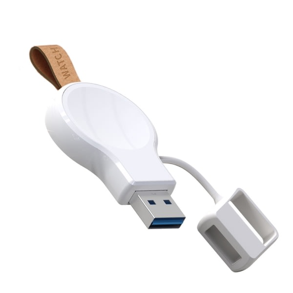 Bärbar iWatch USB trådlös laddare för Apple Watch(vit)