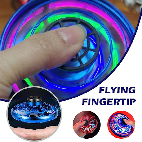 Mini Drone LED UFO Typ Flygende Helikopter Spinner Fingertop Upgr black onesize