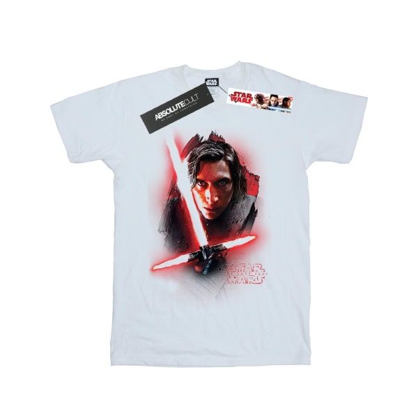 Star Wars Girls The Last Jedi Kylo Ren T-shirt i borstad bomull 5 White 5-6 Years