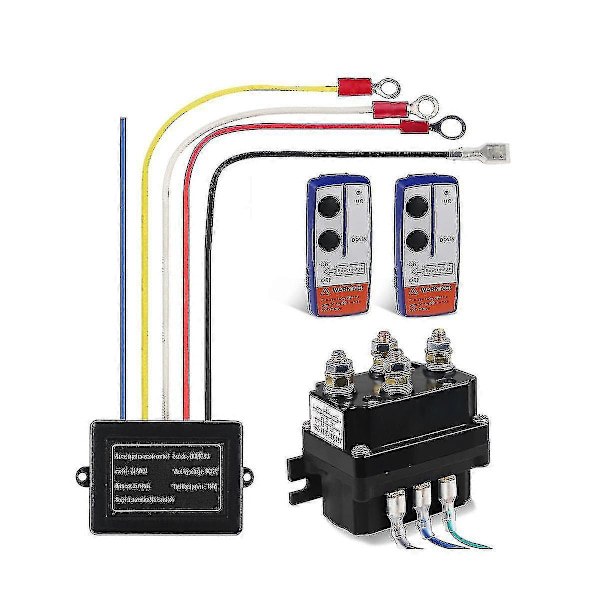 12V 250A Vinschfjärrkontrollkontakt Vinschstyrning Solenoidrelä Dubbel fjärrkontrolluppsättning Bil Motorcykel Off Road