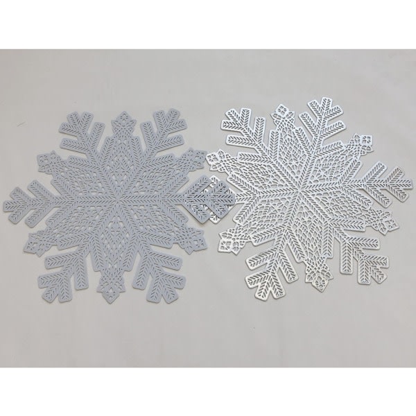 15" metalliska bordstabletter Hollow Out Design, 6 st, Snowflake Silver