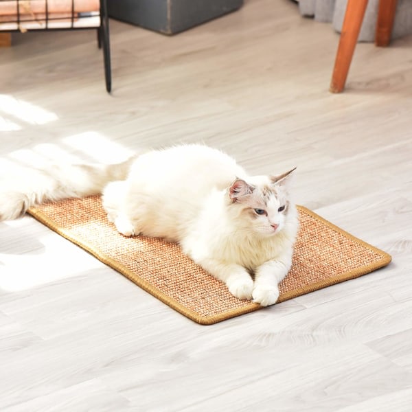 Kattskrapsmatta, 30 x 40 cm, Naturlig Sisal, Horisontell skrapmatta, Skrapbräda för golv, Skyddar möbler och soffor