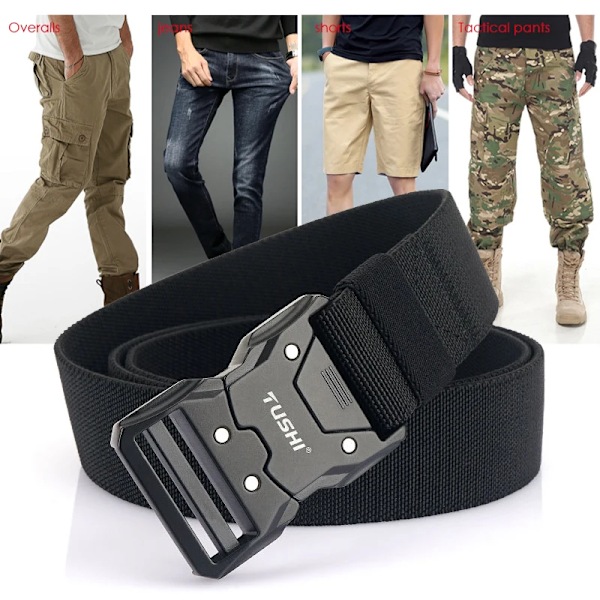 VATLTY Nytt unisex elastiskt bälte hårdlegering Snabbspänne Tough Stretch Nylon Herr Militär Taktiskt bälte Arbetstillbehör ArmyGreen ArmyGreen 125cm