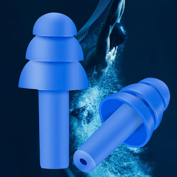 Gjenbrukbare vanntette myke silikon ørepropper støyreduserende sovende ørepropper med oppbevaringsboks for svømming surfing snorkling 30Pairs(60PCS)