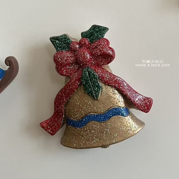 Julkylskåpsmagneter Set, Träd Tomte Snögubbe Ren Magnetisk Dekor för Högtiden Christmas tree
