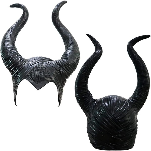 Halloween Maleficent Horn Huvudband Cosplay Svart