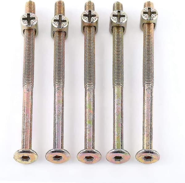 Sl M6 Bolt til møbler, sekskantskruer til barneseng, køjesenge, stole (100mm) Shisanq