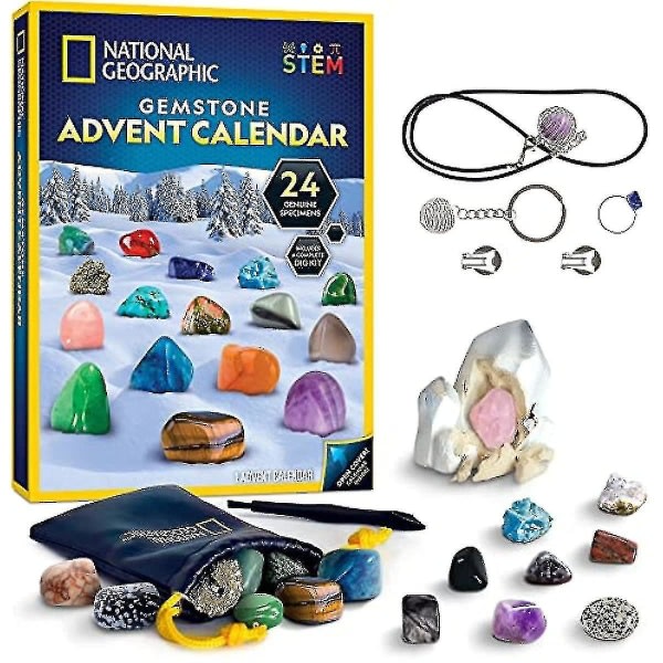 National Geographic Gemstone Advent Calendar - Adventskalender for barn med 24 edelstener