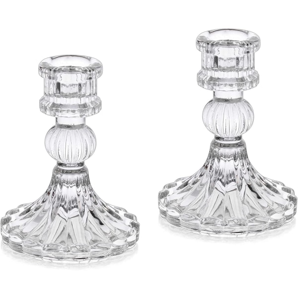 Kristallilasiset kynttilänjalat, 2 set , koristeellinen kynttilänjalka