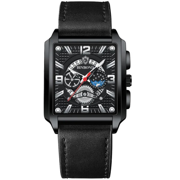 Ny Sport Watch Top Mærke Luksus Rose Guld Ur i rustfrit stål Herre Mode Vandtæt Armbåndsur Relogio Masculino Leather Black