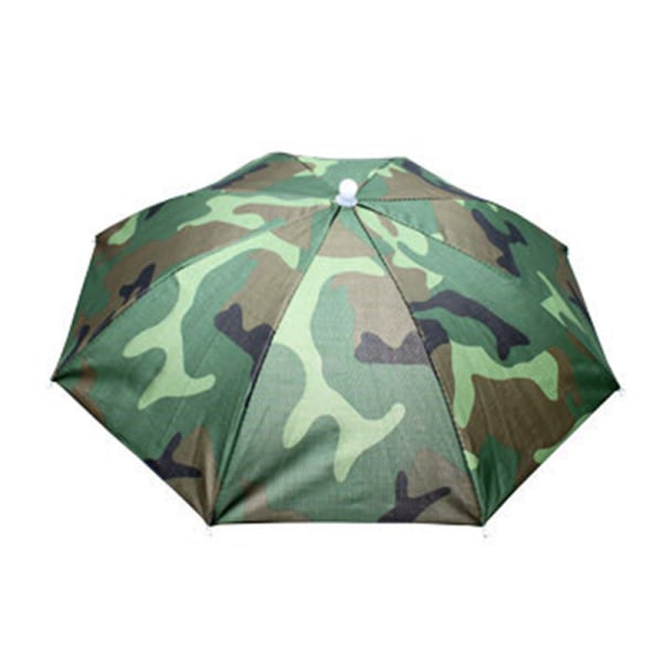 Hopfällbart paraply/paraplyhatt UV-skydd Campingkeps Camouflage