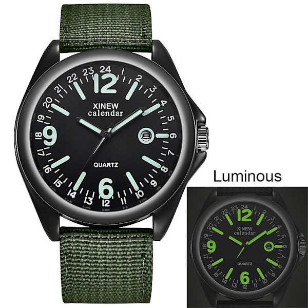 Militær Herreklokke Kvartsur Sort Urtavle Dato Luksus Sport Armbåndsur [LGL] C