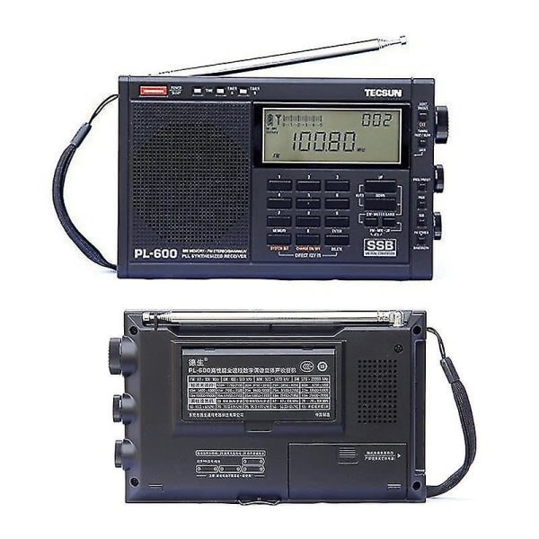 TECSUN PL-600 Digital Tuning Full Band FM MW SW-SBB PLL Shortwave Stereo Radio Receiver med klocka