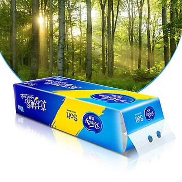 4 Lager Toalettpapper Hudvänliga Handdukar Kärnfria Hushållspapper 122 x 130mm (10 Rullar  / Påse)