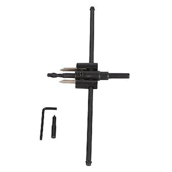 Justerbar Cirkel Hålsåg Borr Set 30-300mm, Svart, DIY Träbearbetningsverktyg, Mångsidig & Exakt Skärare för Trä & Gipsskivor