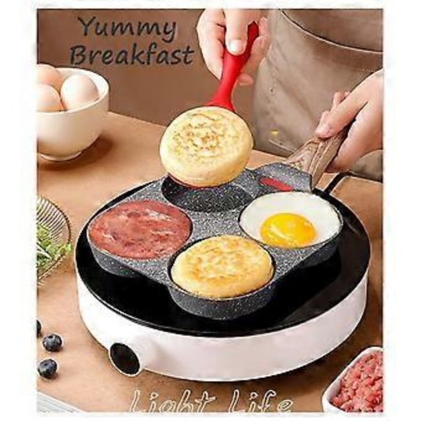 4-kopps Äggpanna Nonstick och Hälsosam Äggstekpanna Mångsidig Frukostpanna för Ägg Pannkakor Plett Crêpes-A