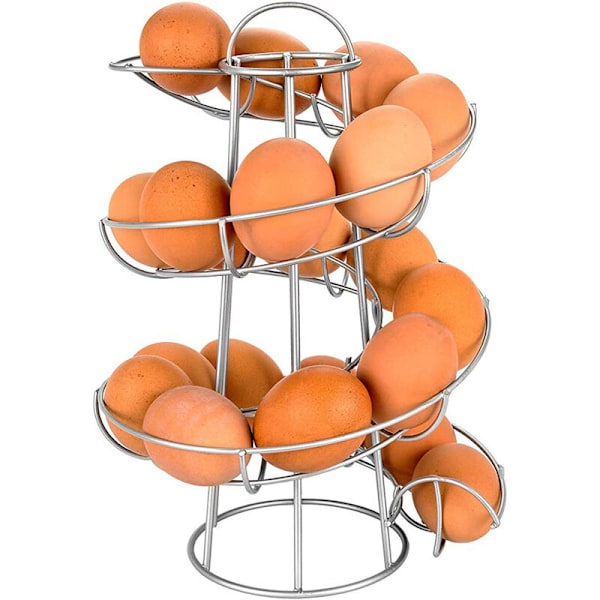 Spiral Egg Dispenser Wire Holder Chicken Egg Storage Organizer Display Holder Basket for Kitchen Countertop