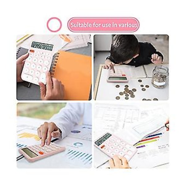 2 Pak Basic Lommeregner, Mini Lommeregnere i Lommeformat, 12-Cifret Bordregner Til, Sko